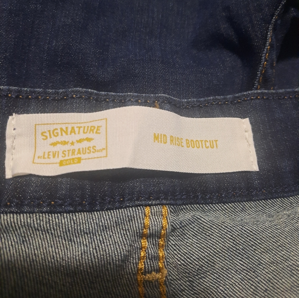 Levi Strauss Gold simply stretch mid rise bootcut dark denim women's 14R 34x32 - Picture 8 of 11
